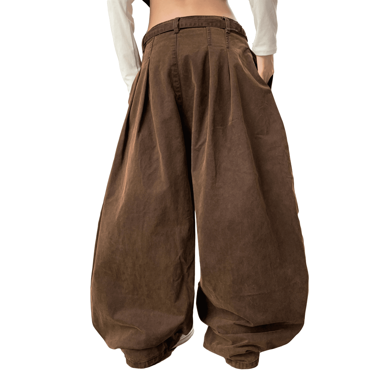Brown Washed Curved Denim Jeans