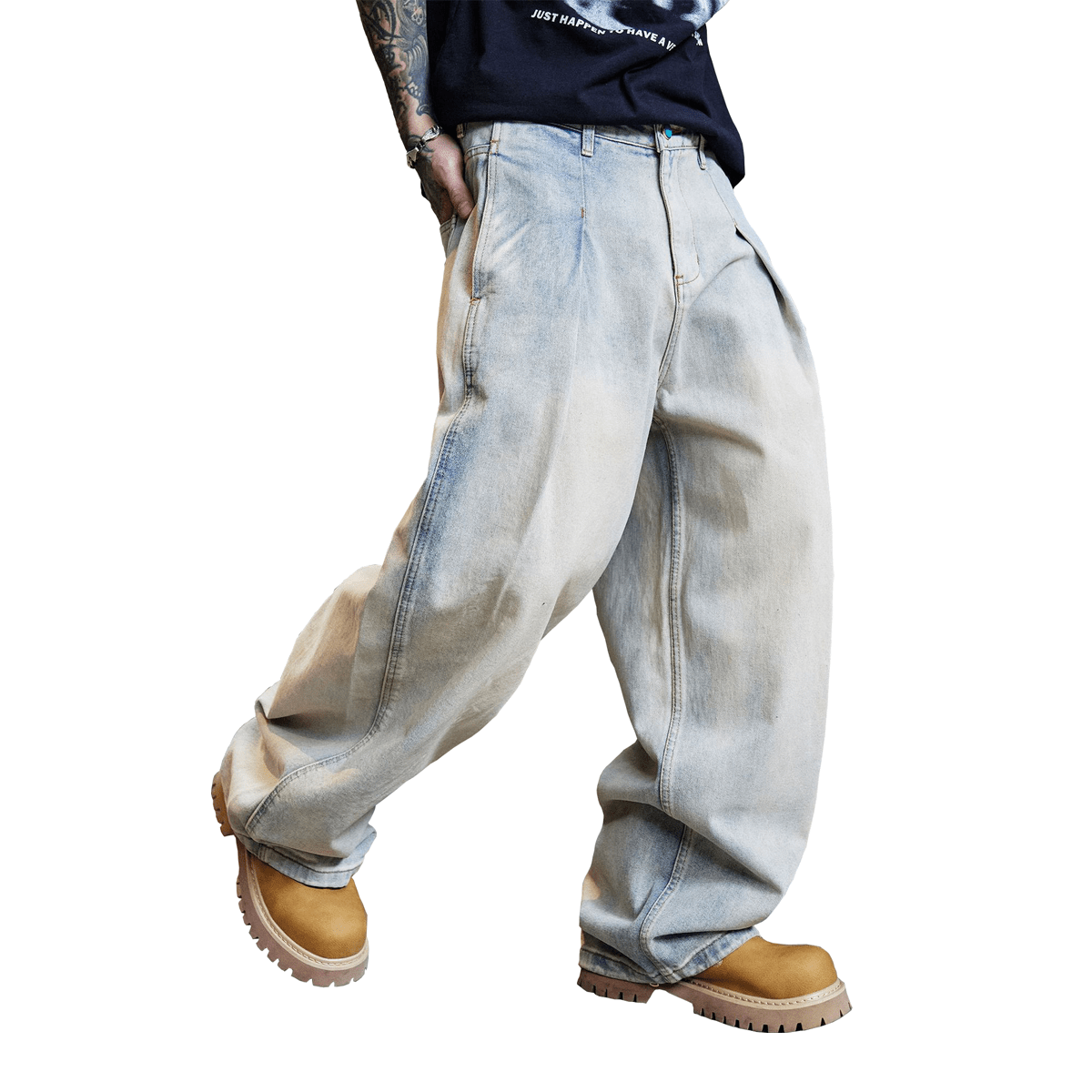 Relaxed Wide-Leg Denim Jeans