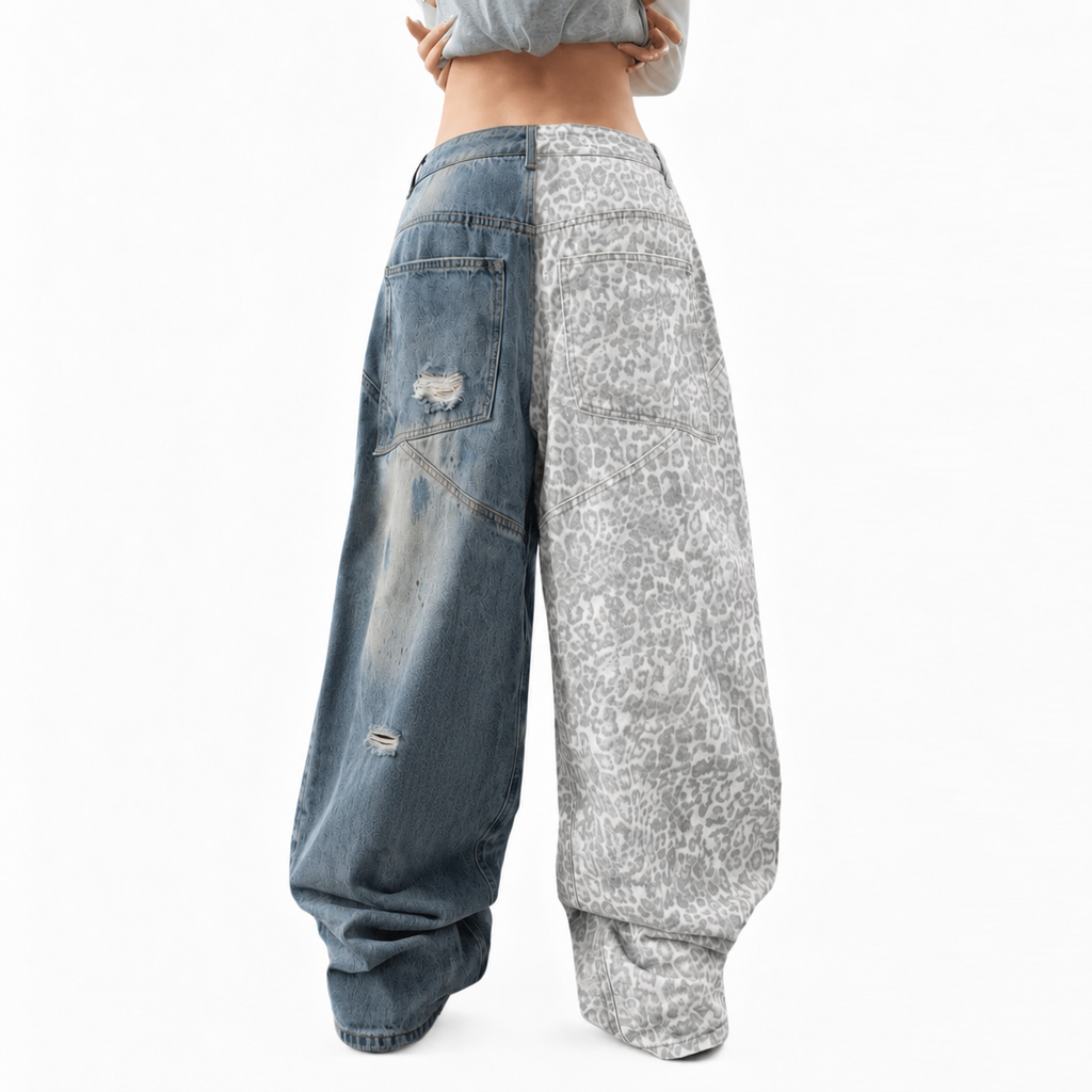 Distressed Wide-leg Jeans
