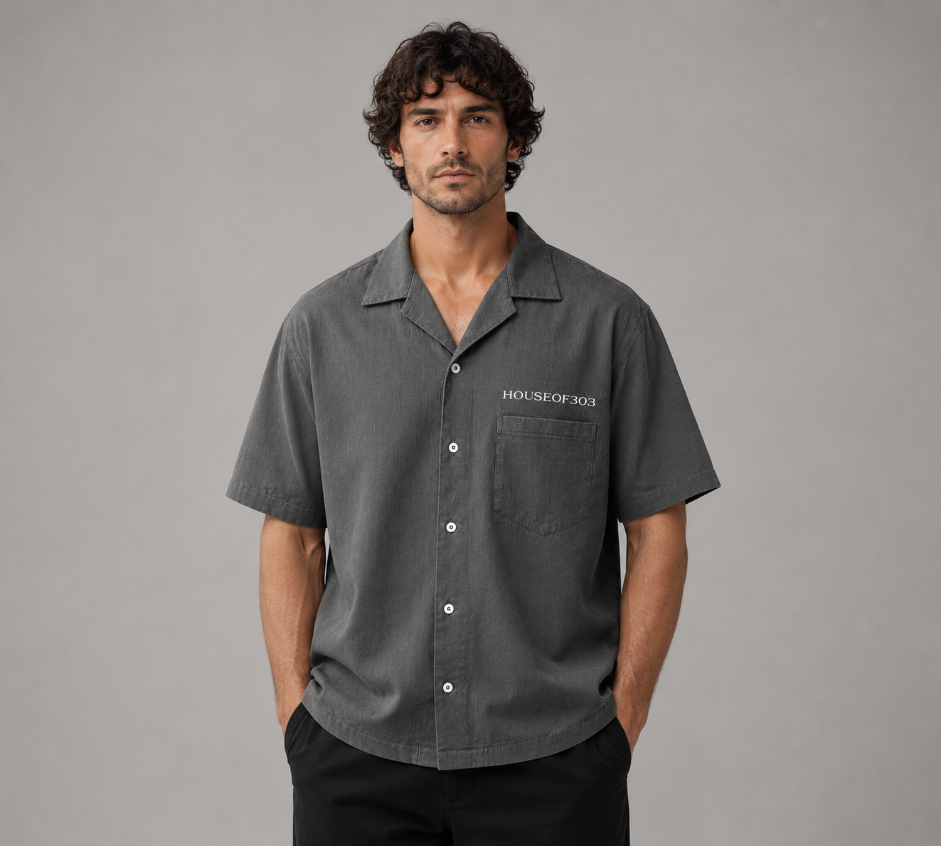 Cuban Collar Short-sleeve Shirt